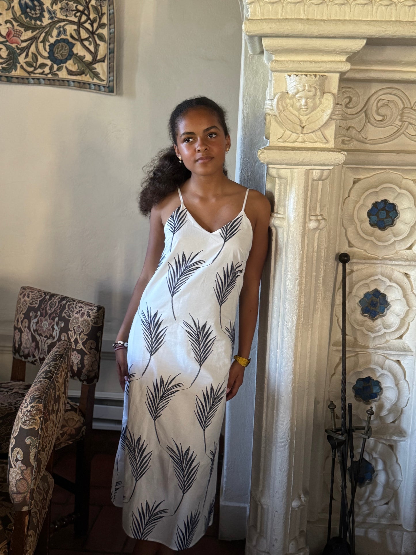 Steph Dress (color: Blue Leaf)