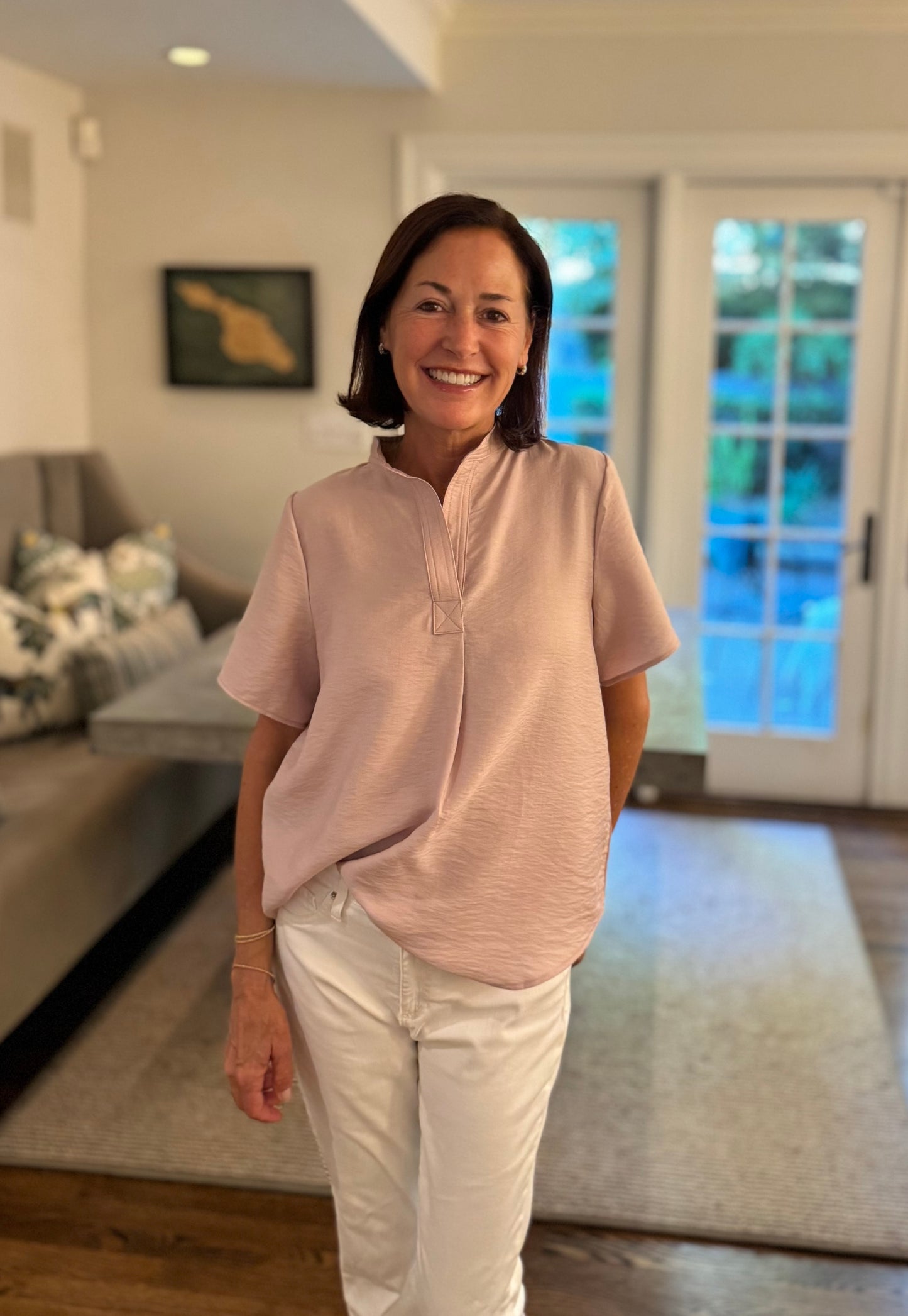 Felicia Blouse in pale mauve (available to ship June 22)