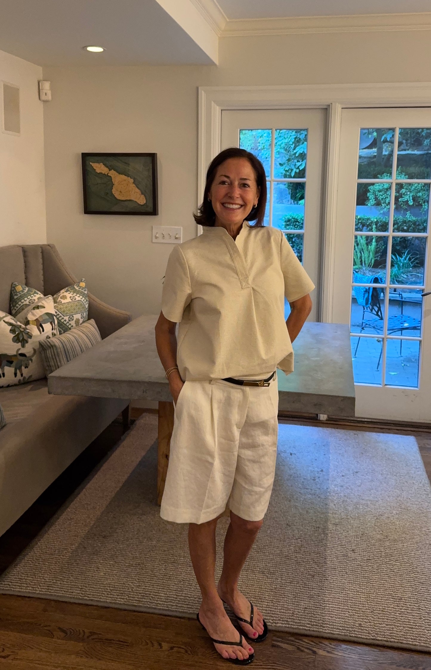 Felicia Blouse in Ivory/Gold (available to ship June 22)
