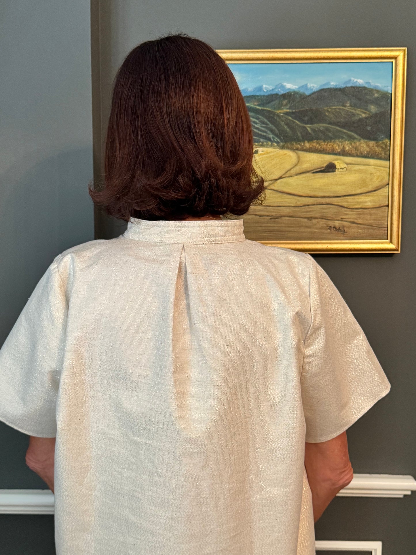 Felicia Blouse in Ivory/Gold